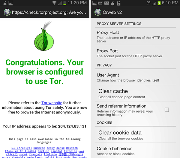 Tor для Android
